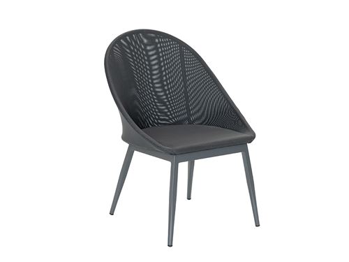 Lot de 2 fauteuils chic et arrondis - Anthracite - 63 x 63 x 88,5 cm