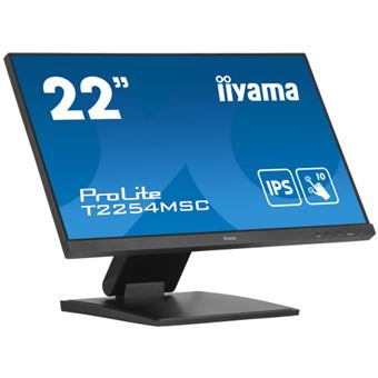 iiyama ProLite T2254MSC-B1AG - Écran LED - 22" (21.5" visualisable) - écran tactile - 1920 x 1080 Full HD (1080p) @ 60 Hz - IPS - 250 cd/m² - 1000:1 - 4 ms - HDMI, DisplayPort - haut-parleurs - noir mat