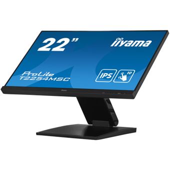 iiyama ProLite T2254MSC-B1AG - Écran LED - 22" (21.5" visualisable) - écran tactile - 1920 x 1080 Full HD (1080p) @ 60 Hz - IPS - 250 cd/m² - 1000:1 - 4 ms - HDMI, DisplayPort - haut-parleurs - noir mat