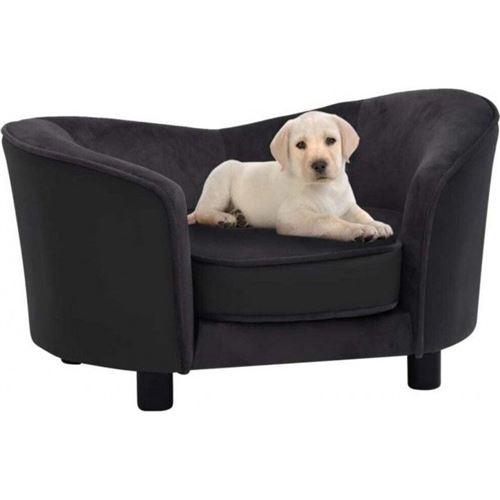 Meilleurs prix pour vidaXL Canapé pour chien Noir 69x49x40 cm Peluche et similicuir