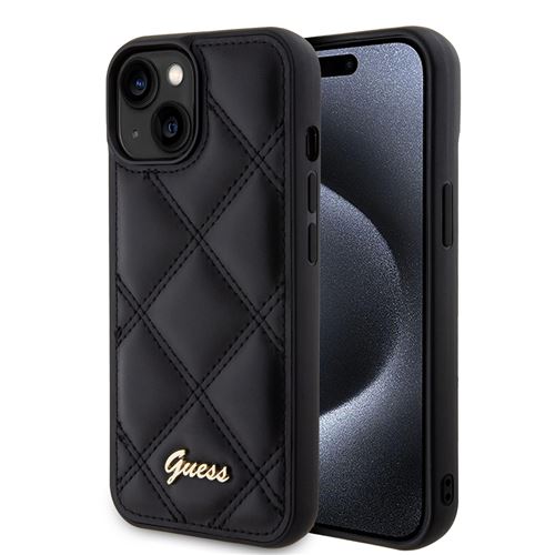 Coque pour iPhone 15 - Guess Quilted Metal Logo (GUHCP15SPSQSQSK) -