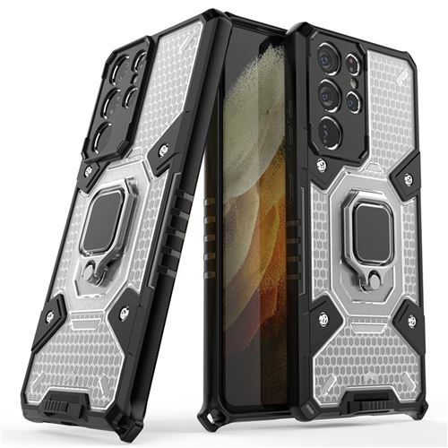 Coque avec Support Bague Pour Samsung Galaxy S22 Frusde avec Bandoulière Etui-Blanc
