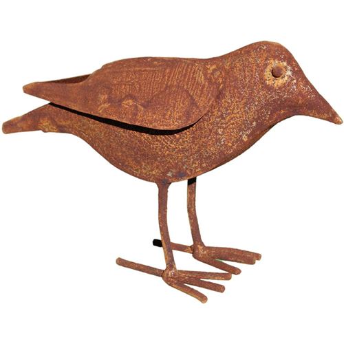 Hermes Trading - Oiseau décoratif en fer forgé rouillé