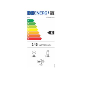 Réfrigérateur combiné 60cm 343l Beko rcse366k40w