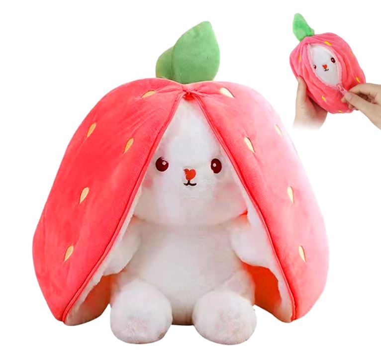 Peluche Lapin Fraise, Lapin Fraise Cache-Cache Douce Et Câline, Bunny