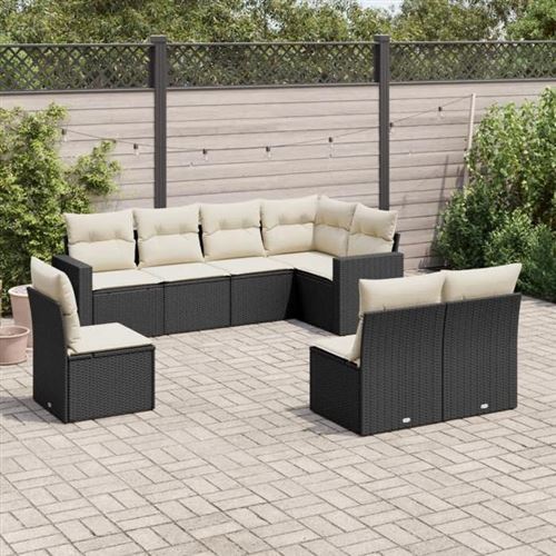 Non Communiqué Noir Salon De Jardin Modulable Vidaxl Resine Tressee 8 Personnes 62 X 62 X 69 Cm 8 Pieces