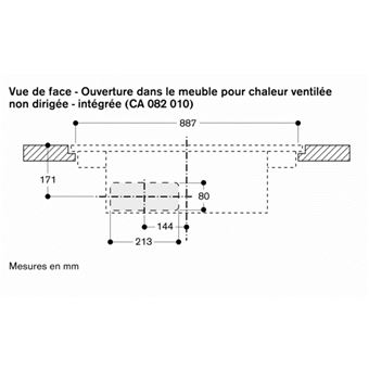 Table de cuisson Série 400 Gaggenau flex induction avec système de ventilation intégré 90 cm CV492105