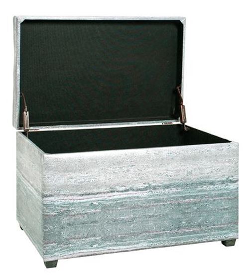 Coffre de rangement coloris gris - Dim : L 65 x P 40 x H 42 cm - PEGANE -