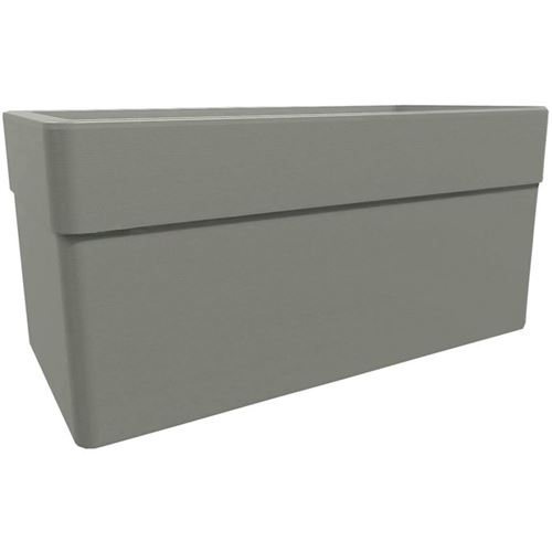 Eda Jardinière Rectangulaire Carel Taupe 63 L Double Paroi 4 Roulettes - Image 3