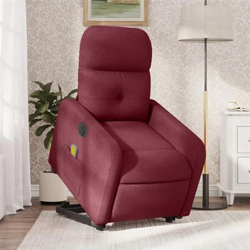 vidaXL - Fauteuil de relaxation - Inclinable électrique - Massage - Bordeaux - Image 2