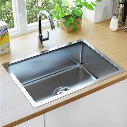 Lavello Da Cucina Lavorato A Mano Con Filtro In Acciaio Inox - Vidaxl
