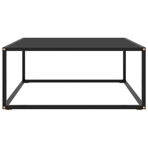 VidaXL Table basse Noir avec verre noir 80x80x35 cm
