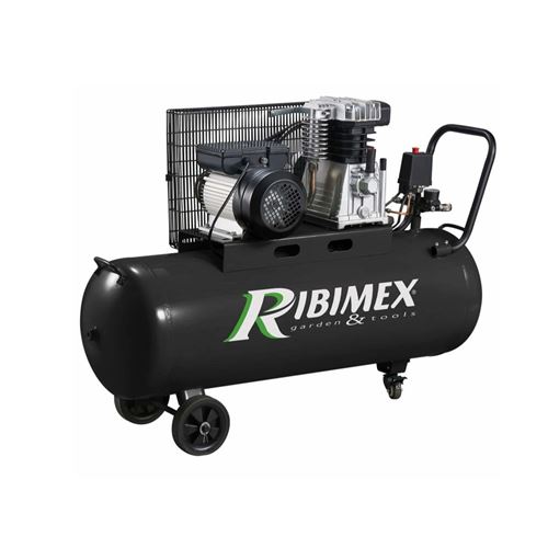 Non Communiqué Compresseur D'air 3Cv Cuve 100 Litres Courroie Bi-Cylindres Ribimex Prcomp3/100Cr
