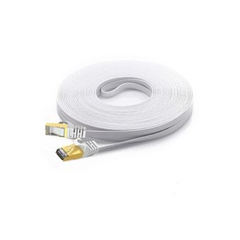 Cabling® ethernet câble plat cat 7 - gigabit lan réseau 10gbps - 2x fiches rj45 - s ftp blindage - pc switch router modem tv box boîtiers adsl 5m - 1