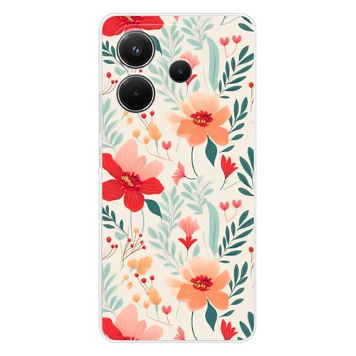 Coque en silicone - Compatible Xiaomi Redmi Note 14 4G - design flower wall