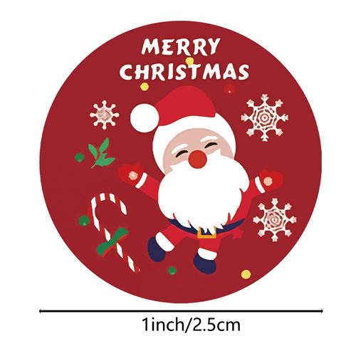 500 Étiquettes Autocollantes Merry Christmas Étiquette de Cercle de Noël  Autocollant d'Enveloppe 1,38 Pouces Décoration de Noël Adhésive avec Flocon