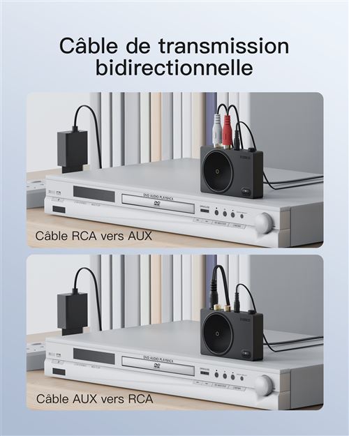 Transmetteur Audio Bluetooth TV Récepteur Hifi Chaine Enceinte - August  MR280 Multipoint Jack 3.5mm RCA Optique, Double connexion Dual Link, Stéréo  Sans Fil - Transmetteur audio - Achat & prix