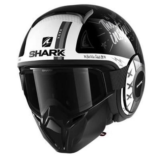 SHARK Casque moto Jet Street Drak Tribute RM - Noir et blanc