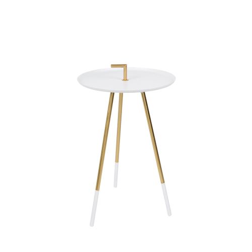 Table d'appoint métal laiton Rumbi - Couleur - Blanc
