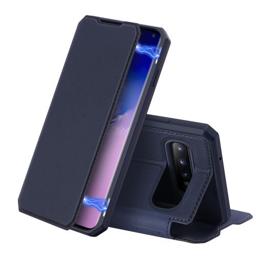 Etui en PU flip auto-absorbé bleu pour votre Samsung Galaxy S10