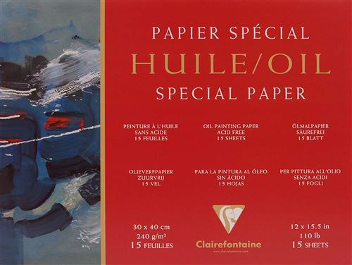 Bloc papier Sp&eacute;cial Huile 30x40 cm 15 feuilles 240g 