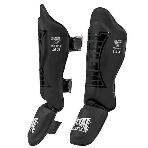 protège tibias Métal boxe black light-M-Noir-M--M-Noir--------------Noir-