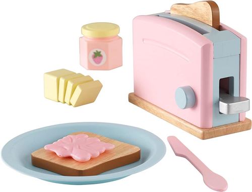 Kidkraft - Set grille pain en bois avec accessoires Pastel
