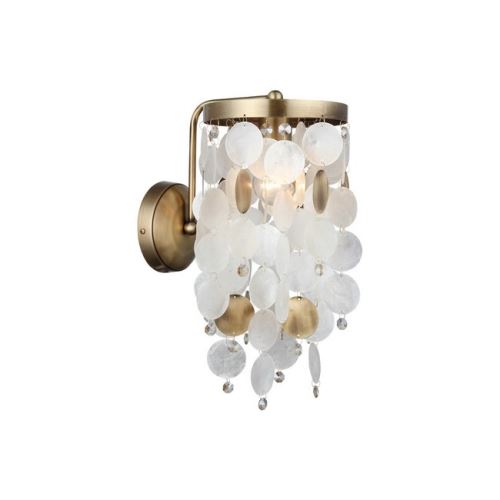 HOMEMANIA Lampe Murale Safari - Applique - Cuivre en Métal, Coquille, 18 x 26 x 36 cm, 1 x E27, 40 W