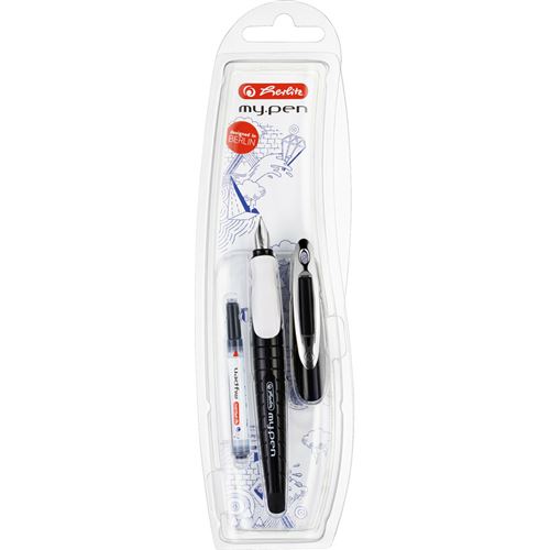 Stylo Plume My.Pen Pour Droitiers, Largeur Plume: M, Noir-Blanc