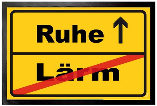 Humour Paillasson Essuie-Pieds - Ruhe Lärm, Silence Bruit (40x60 cm)