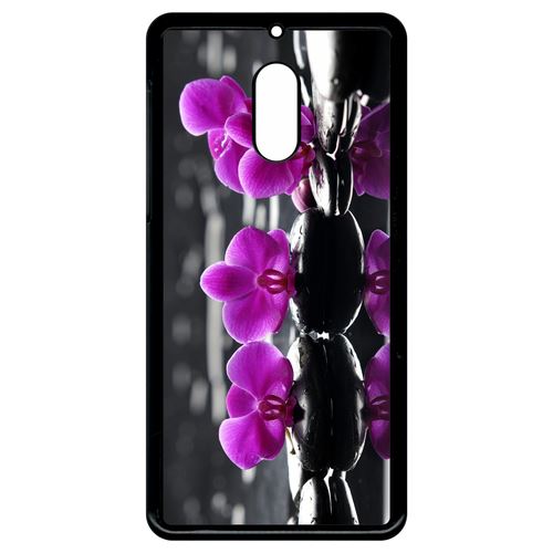 Coque Nokia 6 Orchide Violette Fond Gris