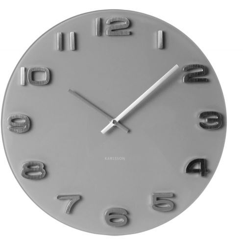 Karlsson - Horloge ronde vintage en verre gris 35 cm