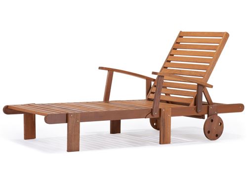 bain de soleil pliant en bois exotique tokyo - maple - marron clair