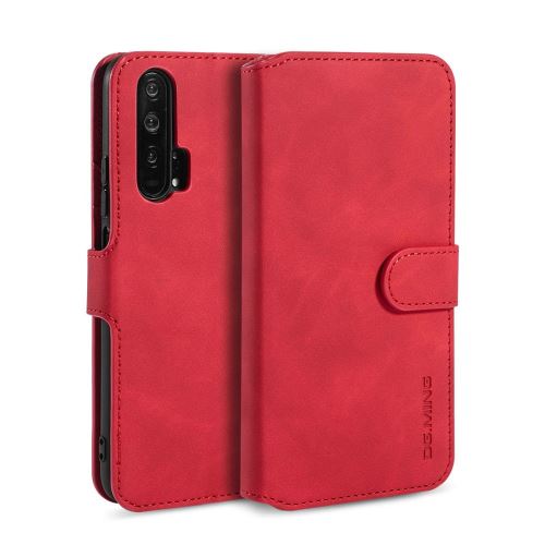 Etui en PU revêtement de style rétro avec support rouge pour votre Huawei Honor 20 Pro