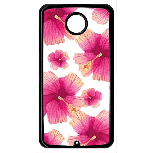 Coque Google Nexus 6 Hibiscus Fond Blanc