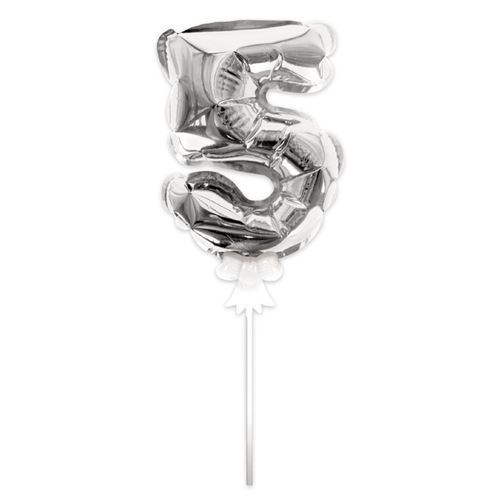 ballon argent gâteau - chiffre 5