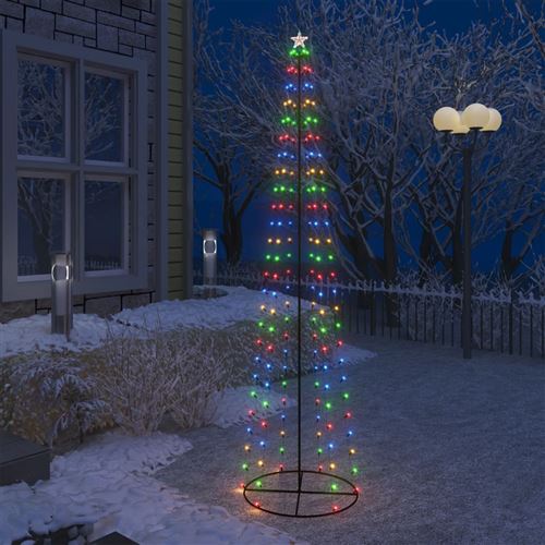 vidaXL Sapin de Noël cône 136 LED colorées 70x240 cm