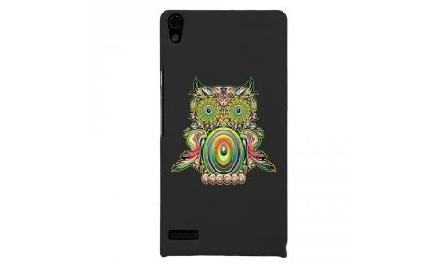 Coque rigide pour Huawei Ascend P6 avec impression Motifs chouette psychédélique