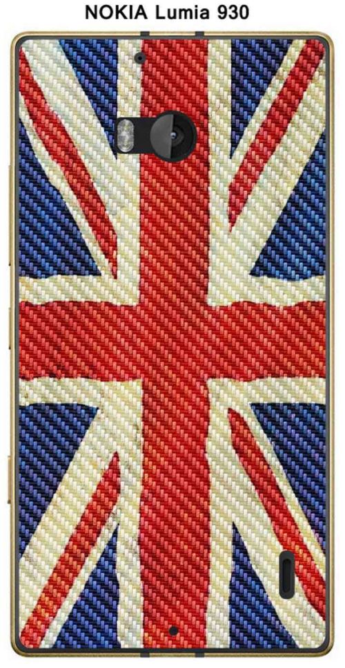 Coque Nokia Lumia 930 design Drapeau Grande Bretagne vintage effet Carbone