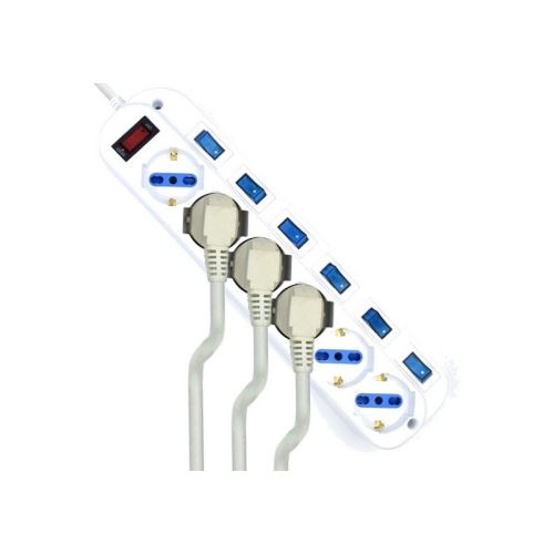 Multiprise 6 Prises avec Interrupteur Ewent EW3932-3M 3500W Blanc -  Électricité et domotique - Achat & prix