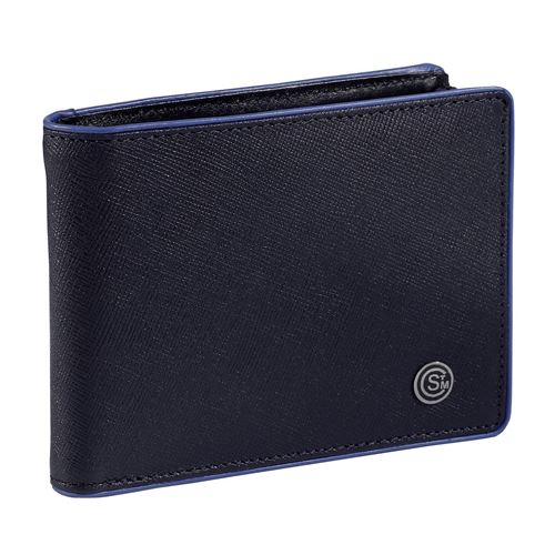 Viquel Portefeuille en cuir véritable pleine zippé fleur Canal St Martin Bleu