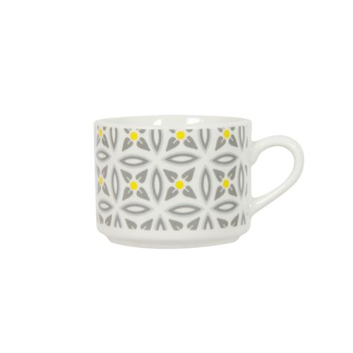Novastyl - Tasse en porcelaine Aristo - Blanc décoré