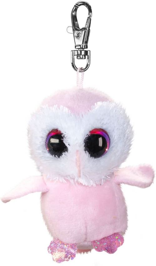 Lumo Stars porte-clés Lumo Owl Pöllö avec clip rose 8,5 cm