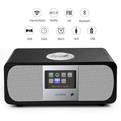 LEMEGA M3+ Smart Music System (2.1 Stéréo) avec Wi-FI, Radio Internet, Spotify, Bluetooth, DLNA, Dab, Dab+, Radio FM, Horloge, Alarm
