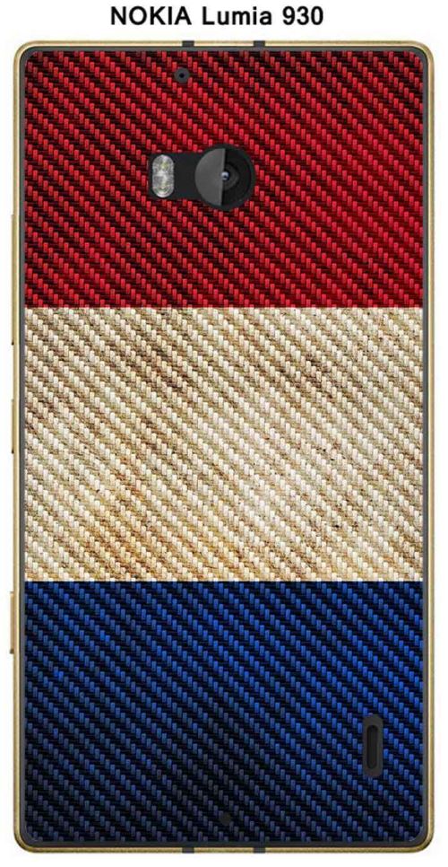Coque Nokia Lumia 930 design Drapeau France vintage effet Carbone