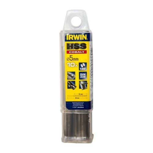 Irwin Forets A Métaux Hss Cobalt - Ø 5 Mm - Longueur : 86 Mm - Lot De 10