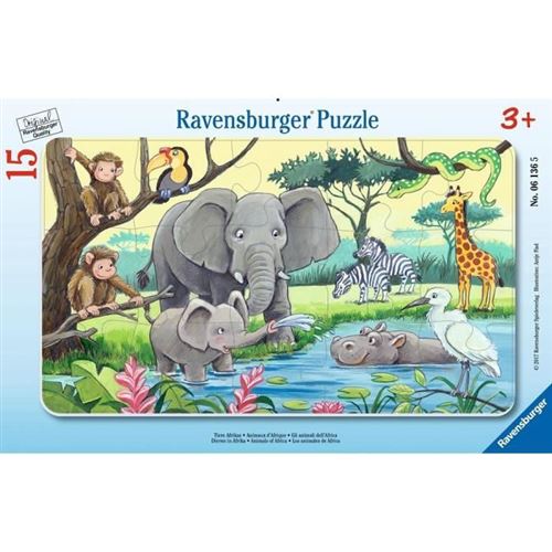 Ravensburger Puzzle Cadre 15 P - Animaux Dafrique