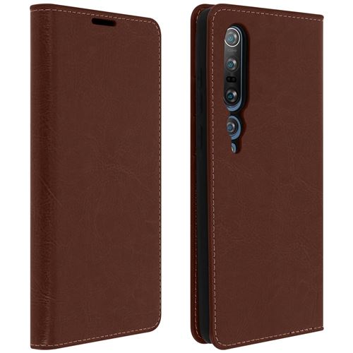 Housse pour Xiaomi Mi 10 / Mi 10 Pro Cuir Porte cartes Support Vidéo marron foncé