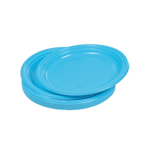 set 20 assiettes plates ps ø22cm - bleu caraibe
