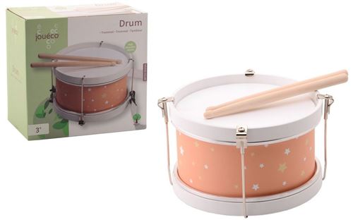 Jouéco tambour junior bois/acier blanc/rose 3-pièces